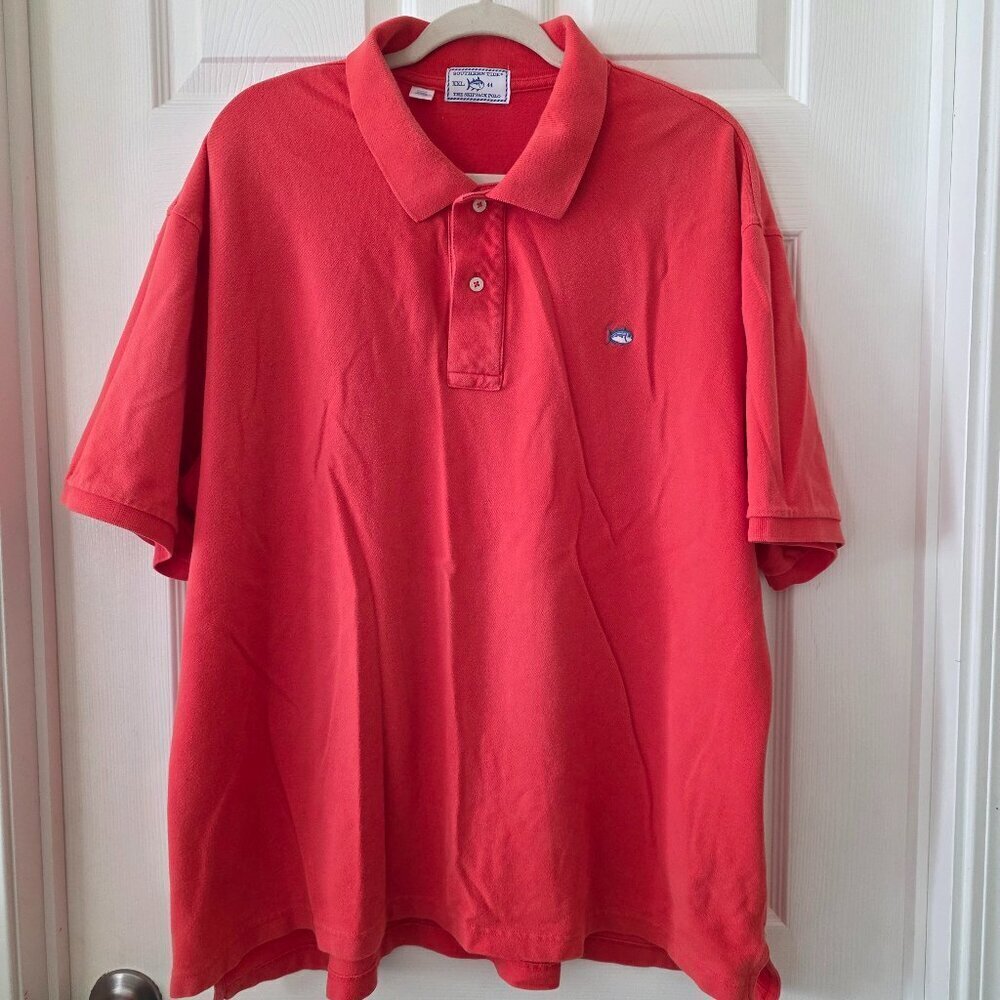 Southern Tide Skip Jack Orange Men's Polo Short Sleeve Shirt size XXL